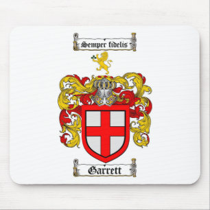 GARRETT FAMILY CREST -  GARRETT COAT OF ARMS MOUSE MAT