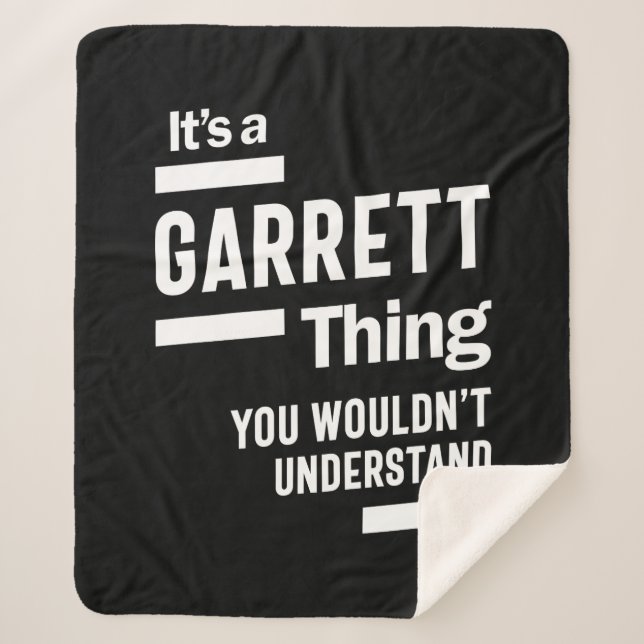 Garrett Personalised Name Birthday Gift Sherpa Blanket (Front)