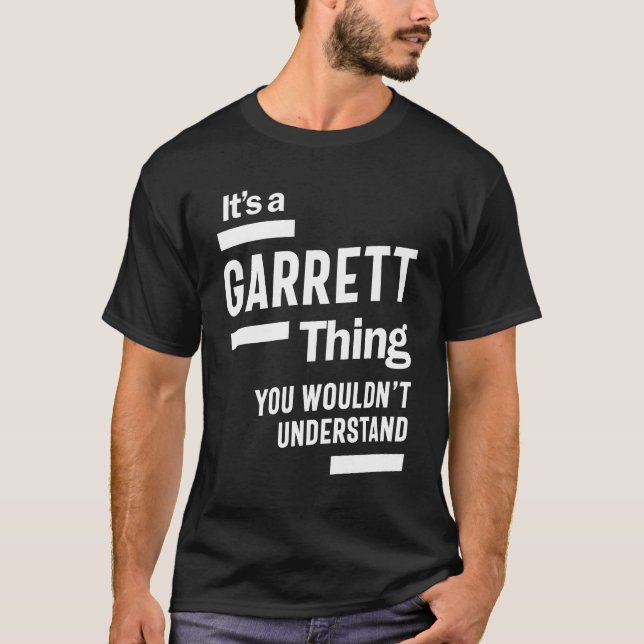Garrett Personalised Name Birthday Gift T-Shirt (Front)