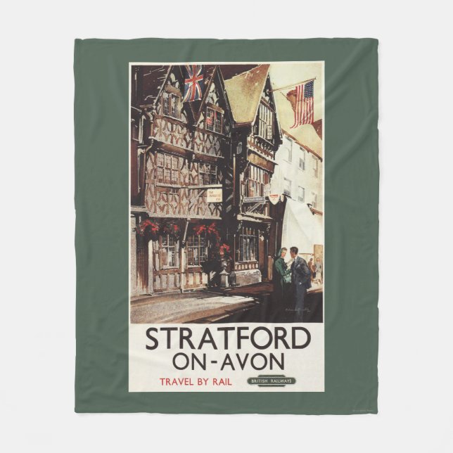 Garrick Inn and Harvard House Rail Poster Fleece Blanket (Front)