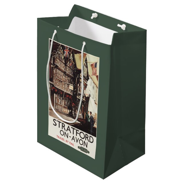 Garrick Inn and Harvard House Rail Poster Medium Gift Bag (Front Angled)