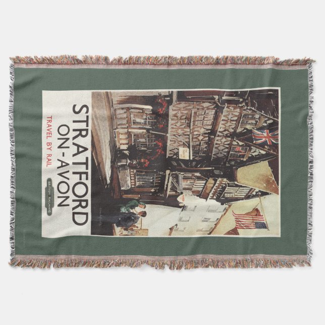 Garrick Inn and Harvard House Rail Poster Throw Blanket (Front)
