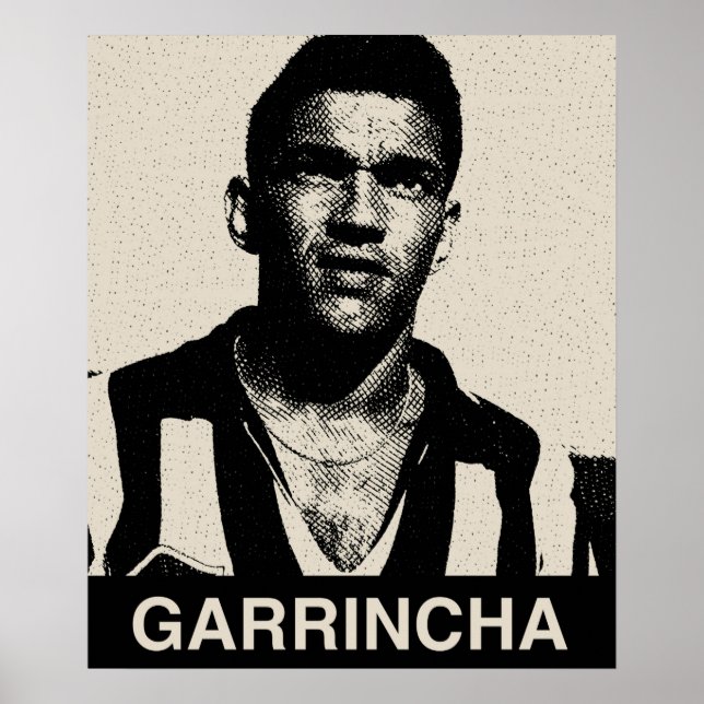 Garrincha Vintage Portrait Poster (Front)