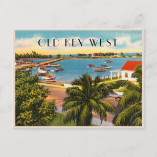 Garrison Bight vintage Old Key West Florida Postcard