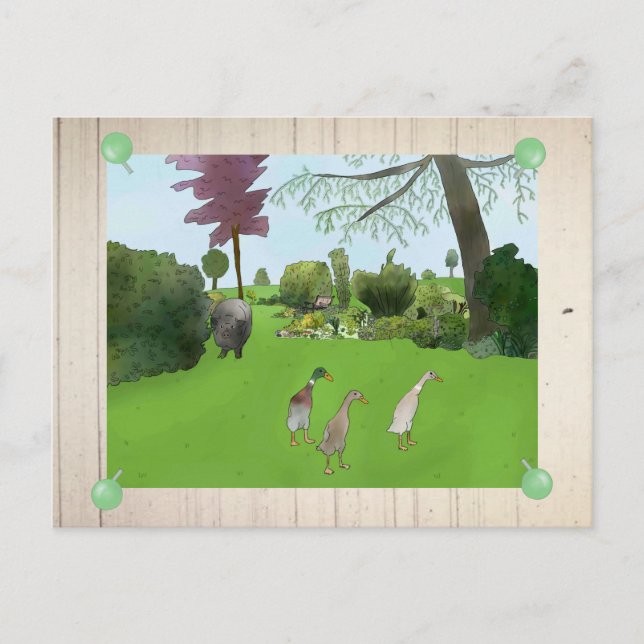 Gartenbild mit Schwein Postcard (Front)