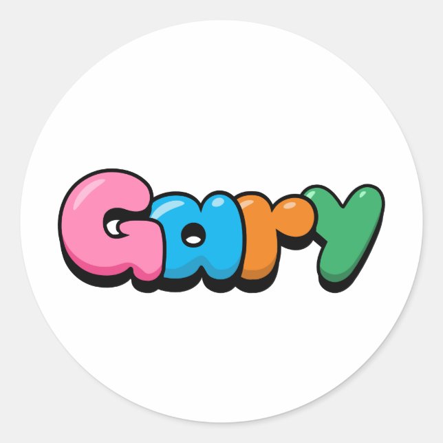 Gary Classic Round Sticker (Front)