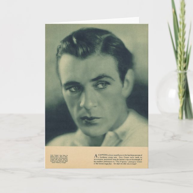 Gary Cooper 1930 portrait Card (Front)