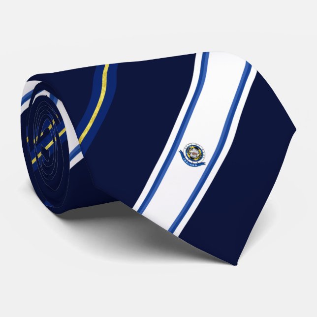 Gary (Indiana) city flag Neck Tie (Rolled)