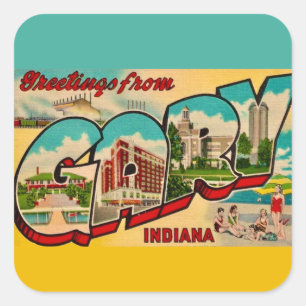 Gary Indiana Greeting Postcard Square Sticker