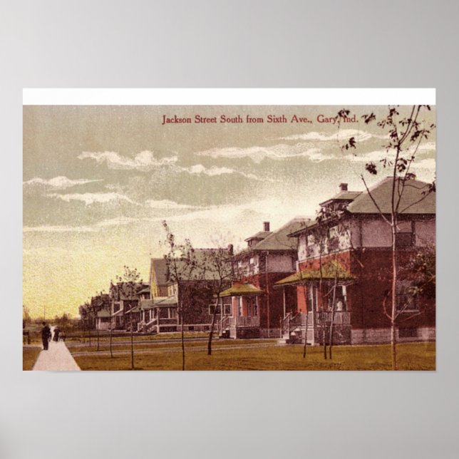 Gary, Indiana Jackson Street 1915 Poster (Front)