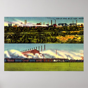 Gary, Indiana Steel Mills 1930 Poster