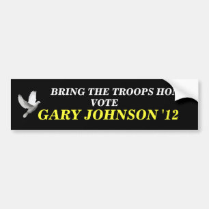 GARY Johnson 2012 peace STICKER