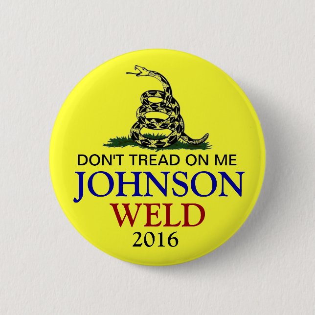 GARY JOHNSON 2016 6 CM ROUND BADGE (Front)