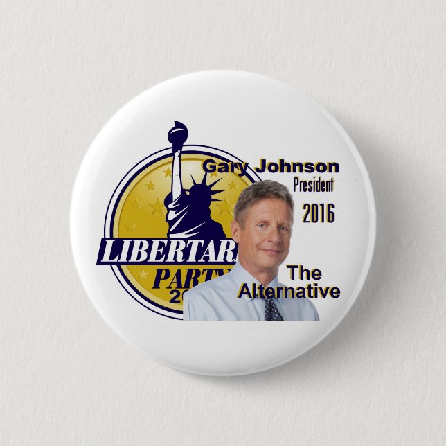Gary JOHNSON 2016 Button (Front)