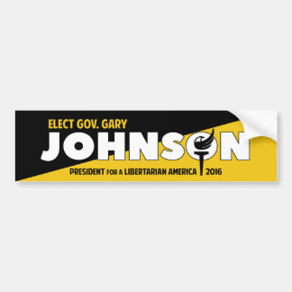 Gary Johnson 2016 Libertarian Voluntarist ancap Bumper Sticker