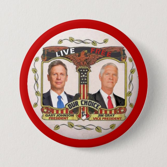 Gary Johnson / Jim Grey in 2012 7.5 Cm Round Badge (Front)