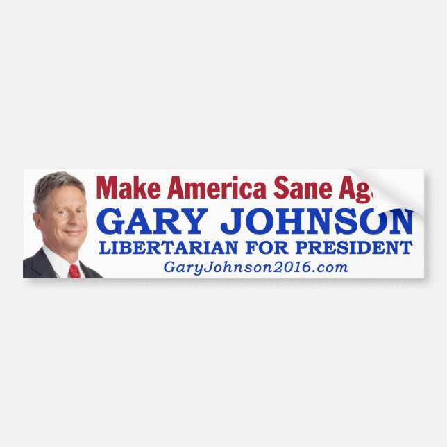 Gary Johnson - "Make America Sane Again!" Bumper Sticker (Front)