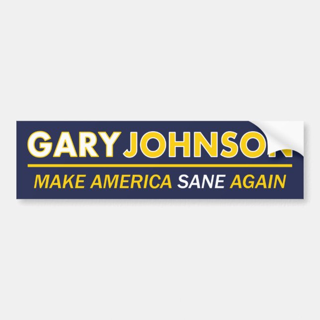 Gary Johnson Make America Sane Bumper Sticker (Front)