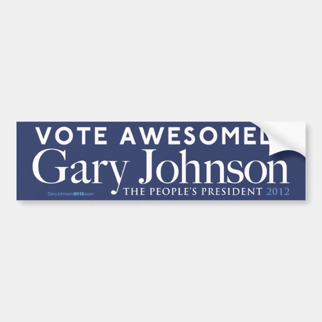Gary Johnson Vote Awesomely Bumper Sticker (Front)