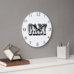 Gary Mens Name Logo, Large Clock