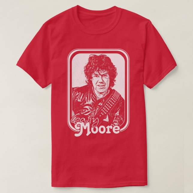 Gary Moore Retro Style Fan Design T-Shirt (Design Front)