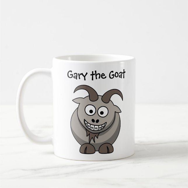 Gary the Goat with Braces Custom Cartoon Kid's Mug (Left)
