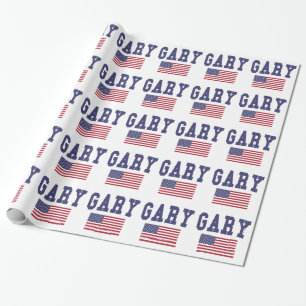 Gary US Flag Wrapping Paper