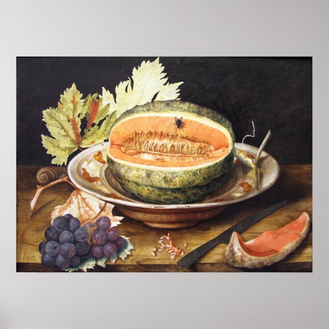 Garzoni - Still Life With Grapes And A Snail 1642 Poster (Front)
