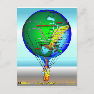 Gas Can Canary Hot Air Balloon Postcard