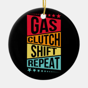 Gas Clutch Shift Repeat Stick Car Manual Ceramic Tree Decoration