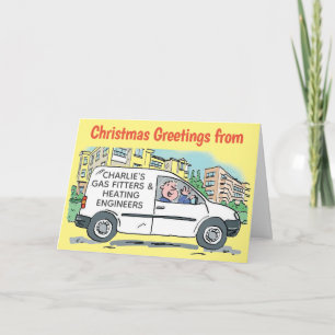 Gas Fitters Heating Engineers Business Name on Van Card