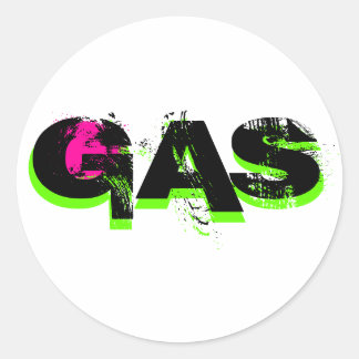 GAS, GAS, GAS CLASSIC ROUND STICKER