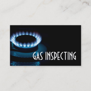 Gas Inspector Services Stove Fire Heating Cooling Business Card