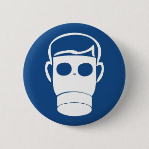 Gas mask 6 cm round badge