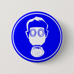 Gas Mask 6 Cm Round Badge