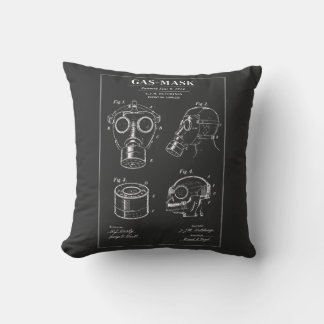 Gas Mask Blueprint Diagram Cushion