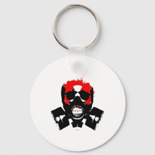 Gas Mask - Charcoal Resist - Radioactive Symbol -  Key Ring