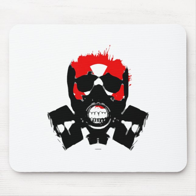 Gas Mask - Charcoal Resist - Radioactive Symbol -  Mouse Mat (Front)