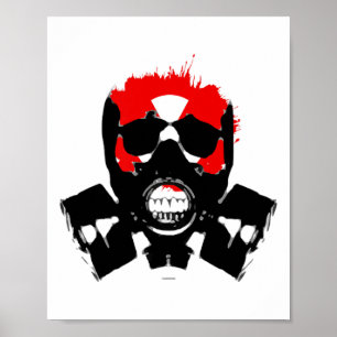 Gas Mask - Charcoal Resist - Radioactive Symbol - Poster