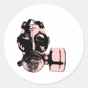 Gas Mask Classic Round Sticker