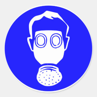 Gas Mask Classic Round Sticker