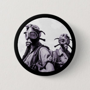 Gas Mask Girls in Purple 6 Cm Round Badge