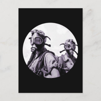Gas Mask Girls in Purple Postcard
