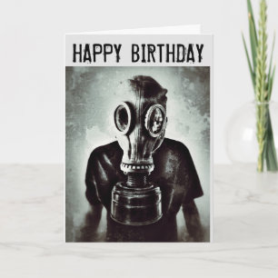 GAS MASK HAPPY BIRTHDAY GREETING CARDS