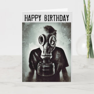 GAS MASK HAPPY BIRTHDAY GREETING CARDS