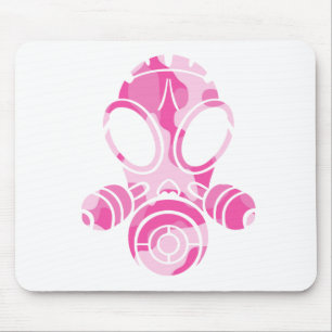 gas mask pink camo mouse mat