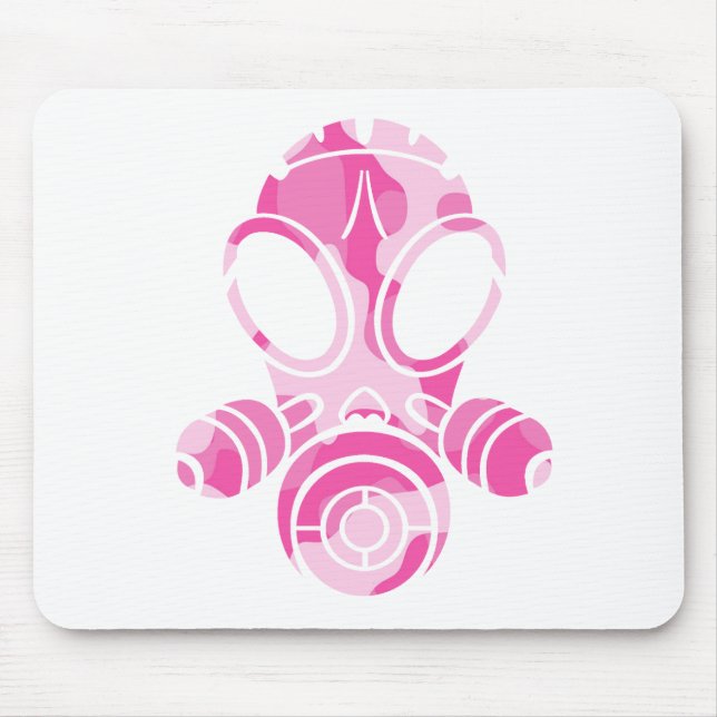 gas mask pink camo mouse mat (Front)