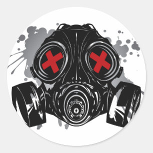 GAS_MASK_PROTECTION CLASSIC ROUND STICKER