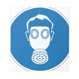 Gas Mask Sign Notepad
