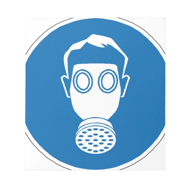 Gas Mask Sign Notepad (Front)